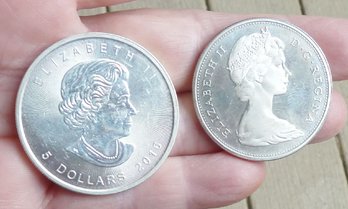2 Canada Silver Coins Queen Elizabeth
