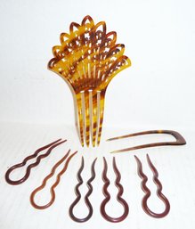 Vintage Tortoise Shell Hair Combs