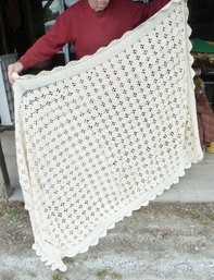 Vintage Hand Crochet Spread Coverlet