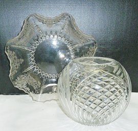 Vintage Crystal Bowls 2 Pc LOT