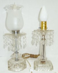 Vintage Crystal Prism Lamps, 2 Pc