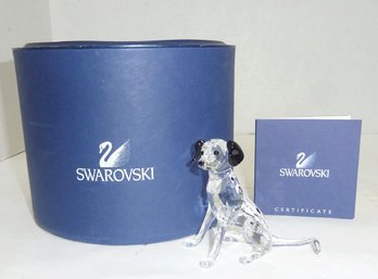 Swarovski Crystal Dalmation Dog In Box, Cert