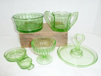 Depression Green Glass LOT, Glows