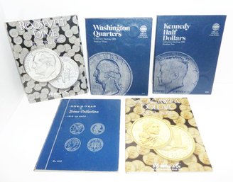 Coin Collector Books, Dimes, Quarters, Halves