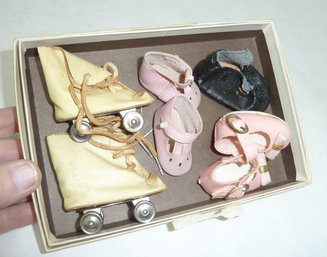 Vintage Doll Shoes, Roller Skates LOT