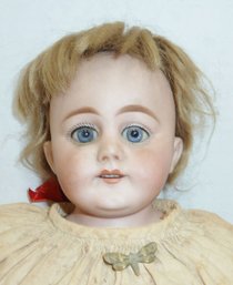 Antique German Bisque Doll, Kid Body