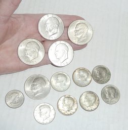 Eisenhower Dollars, Kennedy Halves, Coin LOT