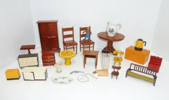 Vintage Doll House Furniture Etc LOT