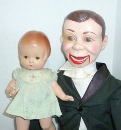 Vint. Patsy Doll, Charlie McCarthy Puppet