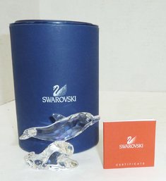 Swarovski Crystal Dolphin In Box, Cert