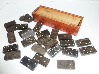 Vintage Domino Pieces In Box