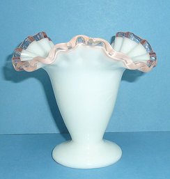 Fenton Pink Silvercrest Vase