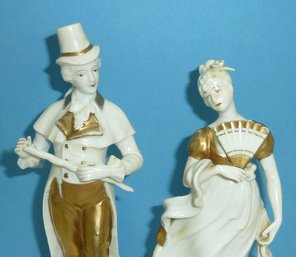 Porcelain Figures PAIR, Lady Gent