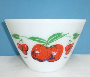 Vintage FireKing Apple & Cherries Bowl