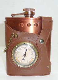 Copper Leather Covered Flask