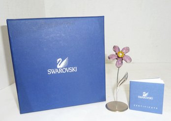 Swarovski Amethyst Flower In Box, Cert