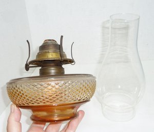 Antique Oil Lamp Font, Chimney