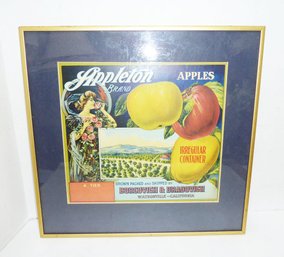 Vintage Fruit Crate Label Framed