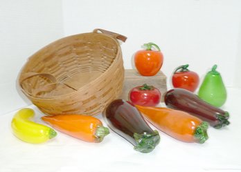 Longaberger Basket, Glass Fruit LOT