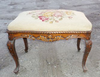 Vintage French High Foot Stool, Bench