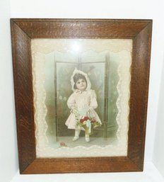 Antique Oak Framed Young Lady