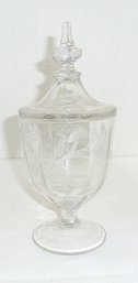 Vintage Etched Glass Cov Candy