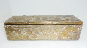 Vintage Brass Decorated Glove Box