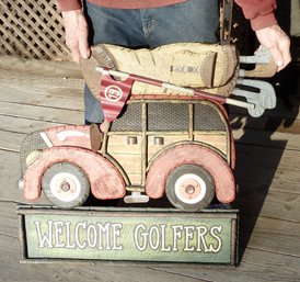 Sign 'Welcome Golfers'