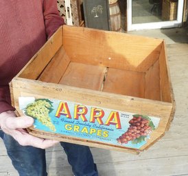 Vintage Wood Fruit Crate, GRAPES