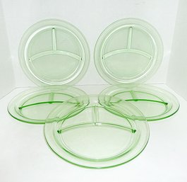 Vintage Green Depression Grill Plates