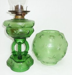 Antique  Green Glass Lamp Mkd ABCO