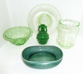 Vintage Green Glass LOT