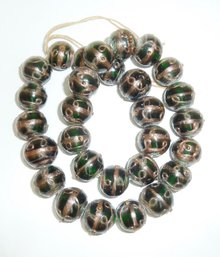 Vint Venetian Murano Art Glass Beads EMERALD