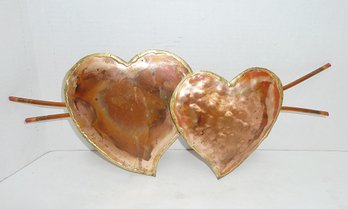 Artisan Copper Hearts Wall Hanging SIGNED
