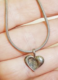 Sterling HEART PRINT Necklace