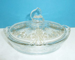 Heisey Orchid Covered Dish