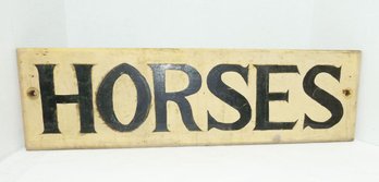 Vintage Wood Painted HORSES Sign
