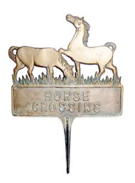 Metal HORSE CROSSING Garden Sign
