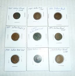 Vint. Indian Head Cents LOT 1861 To 1908 Dates