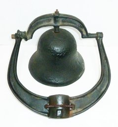 Antique Iron Bell On Swing Frame