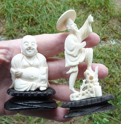 2 Asian Carved Figures