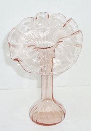 Vintage Pink Glass Jack Pulpit Vase