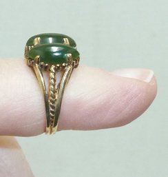 Jade Stone Ring Marked 10K