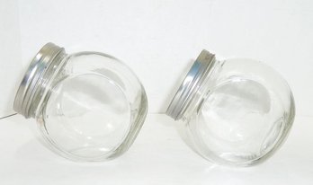 PAIR Glass Kitchen Jars