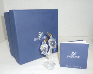 Swarovski Crystal Malachite KINGFISHERS In Box, Cert