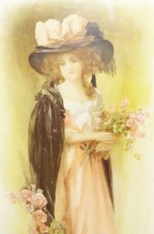 Vintage Framed Print, Victorian Lady