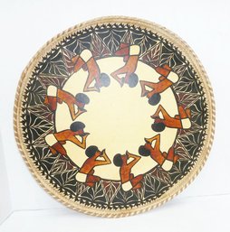 LARGE African Leather Serving Tray