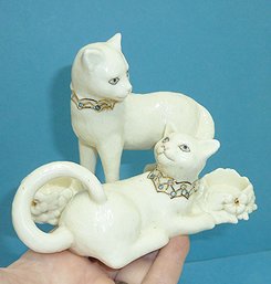 Lenox Devotion Cats, Swarovski Crystal  Collars