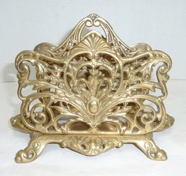 Ornate Brass Letter Holder, Desk Accessory