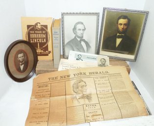 Abe Lincoln LOT, Orig 1865 Newspaper